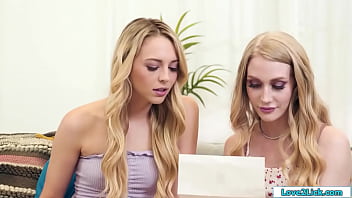 Petite babe gets a rejection letter from a college and her small tits blonde bff comforts her.They kiss and suck tits.They lick their pussies and 69